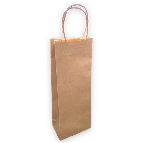 Bolsa kraft c/asa para vino