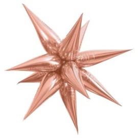 Globo Estrella 3D Rose gold